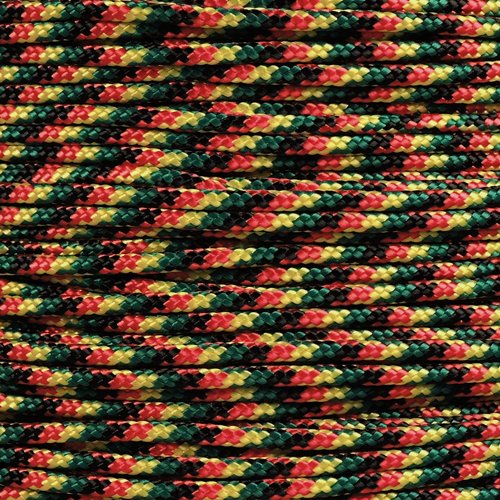 PARACORD PLANET 10, 25, 50, and 100 Foot Hanks of 425 Paracord (3mm) - Made of 100% Nylon for Tactical, Crafting, Survival, General Use, and Much More (Jamaican, 100 Feet) — image 1