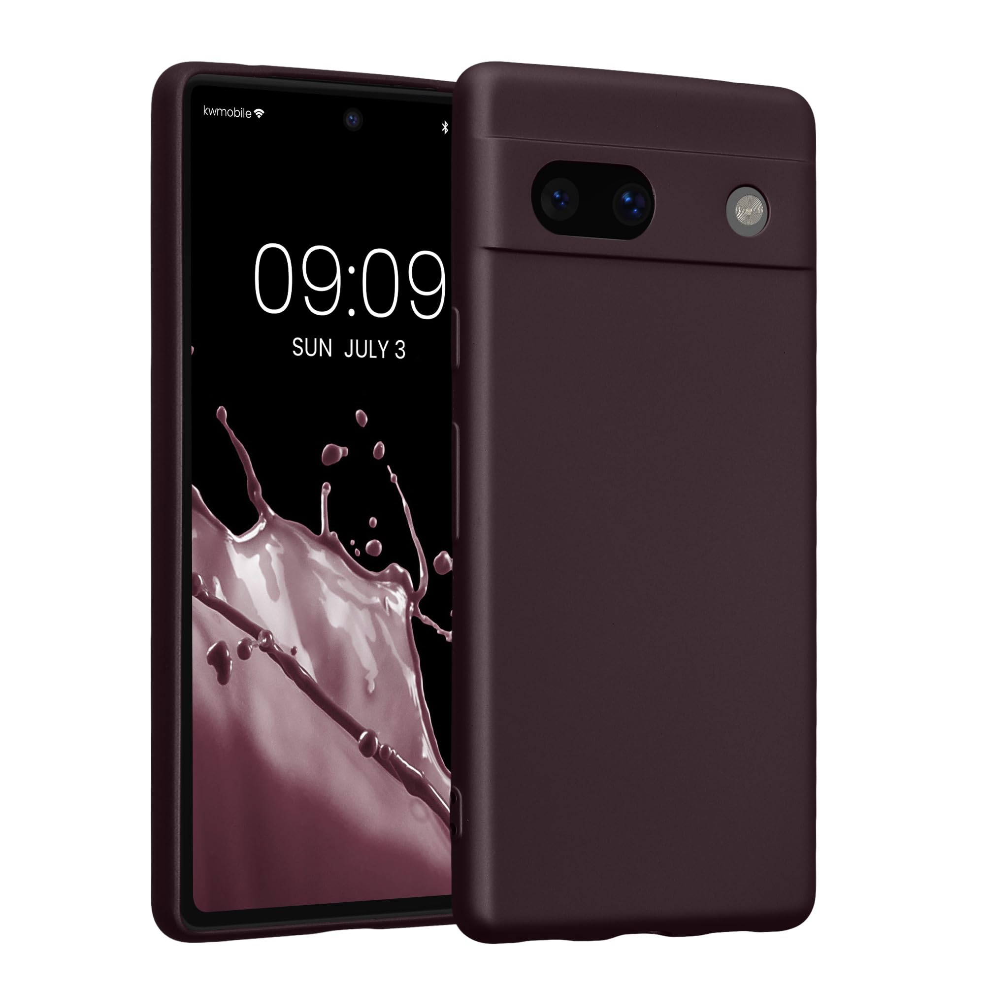 kwmobile Case for Google Pixel 7a Case - Soft TPU Back Phone Cover - with Metallic Look - Metallic Berry โ image 1