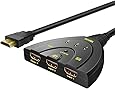 Hdmi Switch Box, Mifine Auto Switch 3 in 1 out Flexible 3 Port Switcher V1.4, Support 4kx2k Ultra HD, 3D, Full HD 1080p,With Pigtail HDMI Cable ,Suitable for DVD HDTV Xbox PS3 PS4 Monitor...