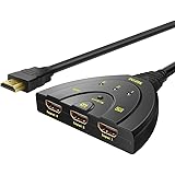 Hdmi Switch Box, Mifine Auto Switch 3 in 1 out Flexible 3 Port Switcher V1.4, Support 4kx2k Ultra HD, 3D, Full HD 1080p,With Pigtail HDMI Cable ,Suitable for DVD HDTV Xbox PS3 PS4 Monitor...