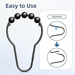 Titanker Shower Curtain Rings Hooks, Rust-Resistant
