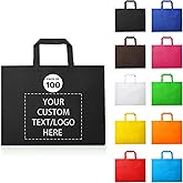 JEOHLORY 100 Reusable Shopping Bags custom bags with logo-Ideal for Company Promotions, commercial advertising,grocery bags
