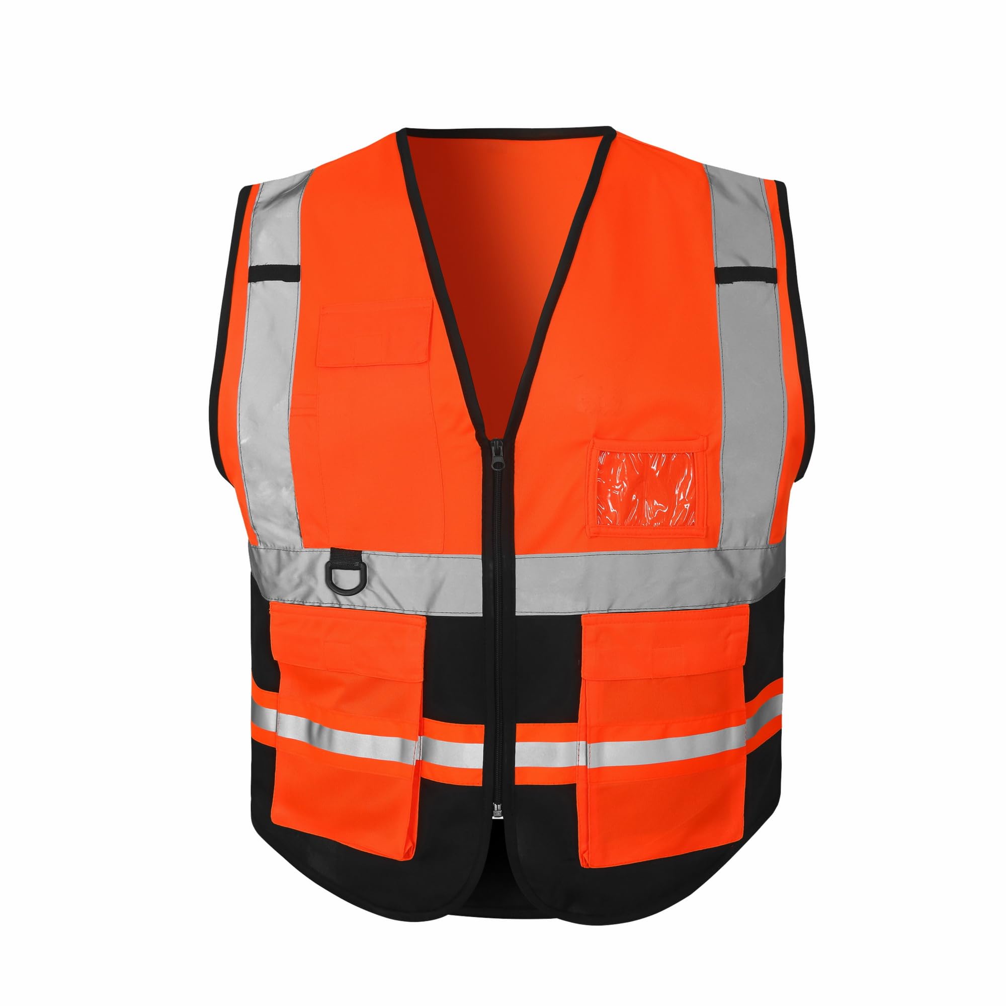 mymixtrendz Hi Vis Vest Reflective High Visibility Work Wear Vest Zip Up Multi Pockets Executive Waistcoat S-3XL