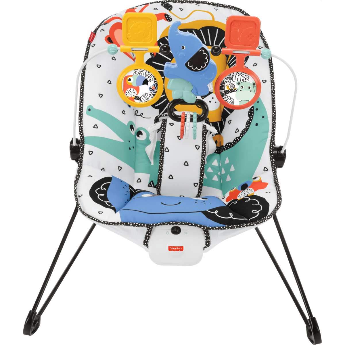 bright starts playful pinwheels bouncer with vibrating seat