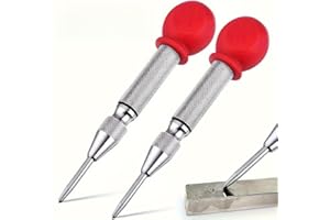 2pcs Automatic Center Punch, 5 inch Heavy Duty Steel Spring Loaded Center Hole Punch with Adjustable Tension Punch Tool