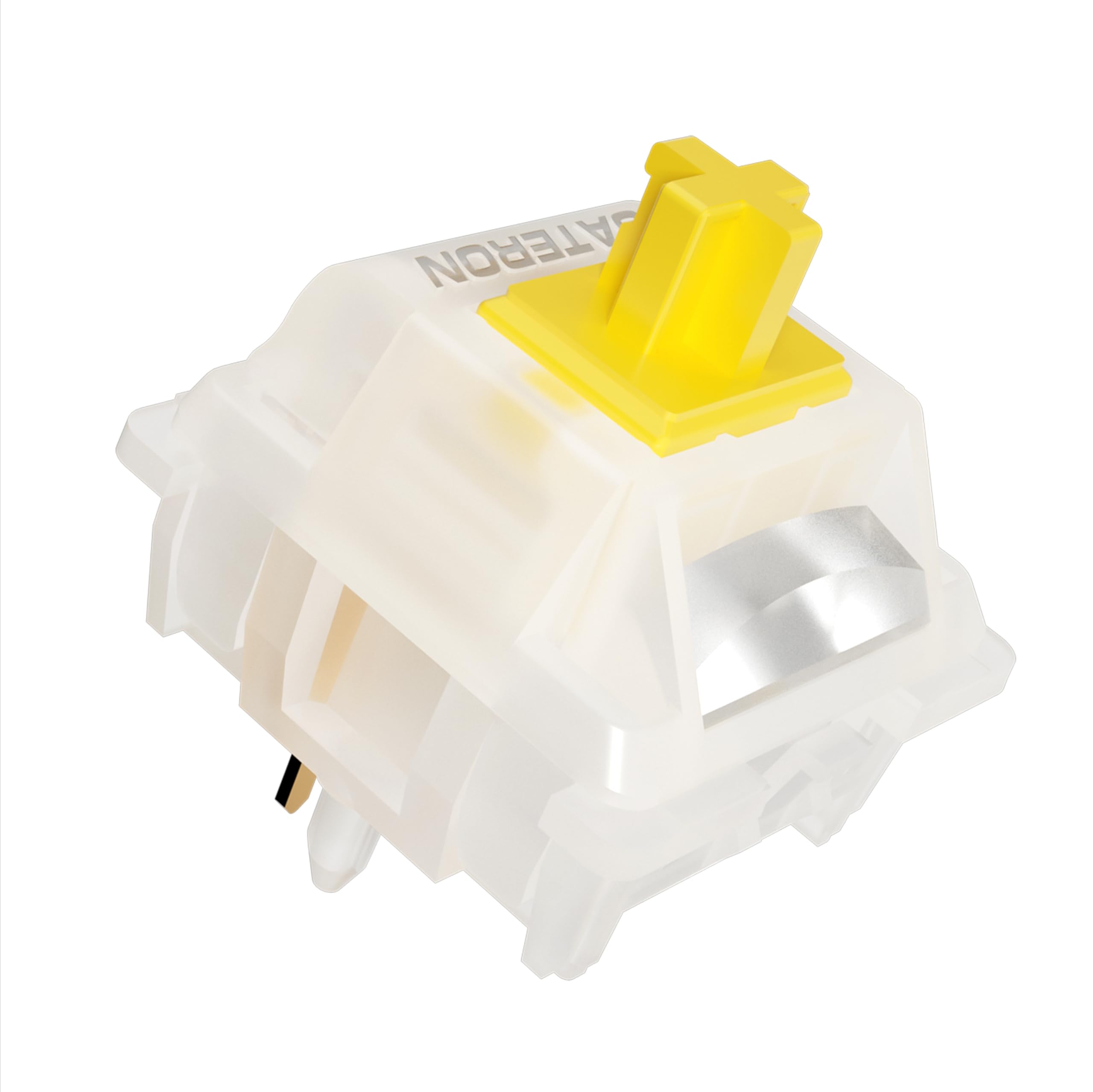 GATERON Milky Yellow Pro V3 Keyboard Switches, Pre-lubed Linear 5 pin for All MX Mechanical Keyboard (72PCS)