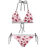 JEOCODY Women's High Waist Halter Bikini Set Two Piece Swimsuits Triangle Bikini Sets