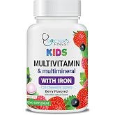 Lifeable Kids Multivitamin with Iron Chewable Tablets, Ages 2+, 150 Count | Covers 21 vitamins &amp; minerals - vitamin C, D3, B12, zinc, calcium &amp; magnesium - berry flavor, made in USA, kosher, halal