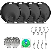 Air Tracker tags-4pack,Items Finder Works with Apple Find My App(iOS Only),Replaceable Battery,BluetoothTrakcer Tag Locator for Keys,Wallet,Backpack,Bicycle,etc.