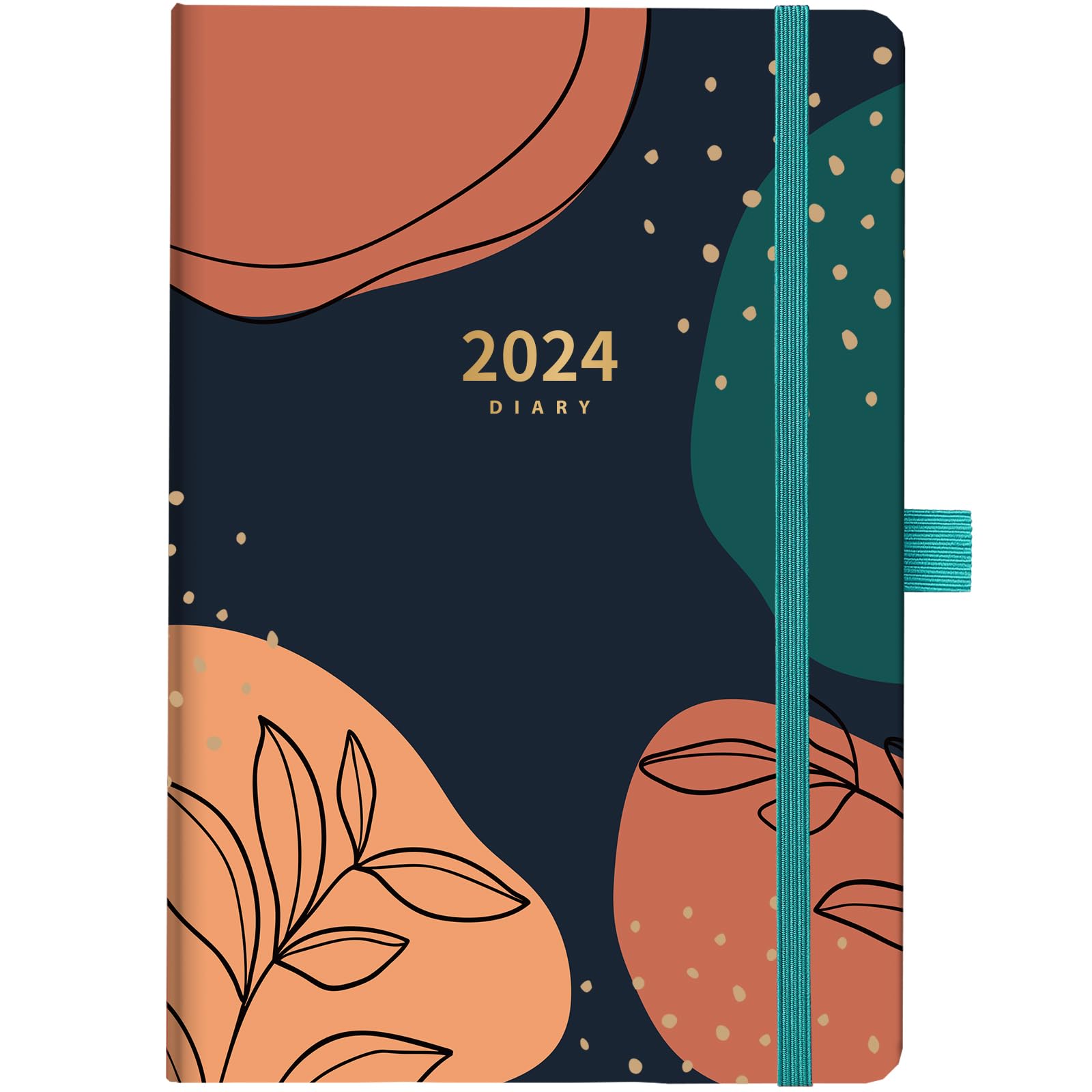 Academic Diary 2026-2027 - A5 Diary Week to View from Aug. 2026 to Jul. 2027, A5 Planner with Back Pocket, Hard Cover, Elastic Closure, 21.5 x 15.5 x 1.5 cm