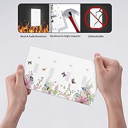 Butterfly Flower Quad Toggle Light Switch Cover