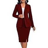 Two Piece Business Suit for Women Elegant Blazer Jacket and Skirt Sets Work Formal Office Clothing Sets