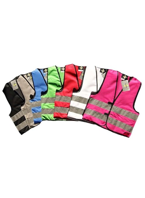 Praktische Kids Sicherheit Funktionsweste / Warnweste mit Reflektorstreifen in 7 versch. Farben, Größe:XS (128-140 cm);Farbe: