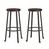 Glitzhome 29.25" H Rustic Steel Bar Stool Round