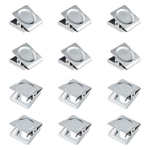 CIZEN 12pcs 31 mm magnético clips de metal, nevera Memo Nota Clip ...