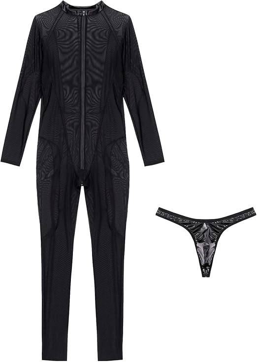Agoky Damen Ganzkörper Turnanzug Langarm - Sport Jumpsuit Mit Streifen Für Ballett & Gymnastik