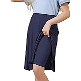 Girls Skorts with Built-in Shorts Athletic Skorts for Girls A Line Knee Length Uniform Skirt Size 6-14 for School Sports