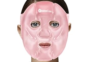 RelaxCoo Cold Face Eye Mask Ice Pack Reduce Face Puff,Dark Circles,Gel Hot Cold Compress,Face SPA for Woman Sleeping, Pressure, Headaches, Skin Care， Pink