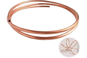 Quickun Copper Tube 5/32" ID × 3/16" OD (4-5mm) Seamless Round Pipe Tubing (3.28FT)
