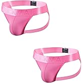 JOCKMAIL Mens Jock strap Underwear Athletic Supporter Performance Jockstrap Elastic 2 Pack