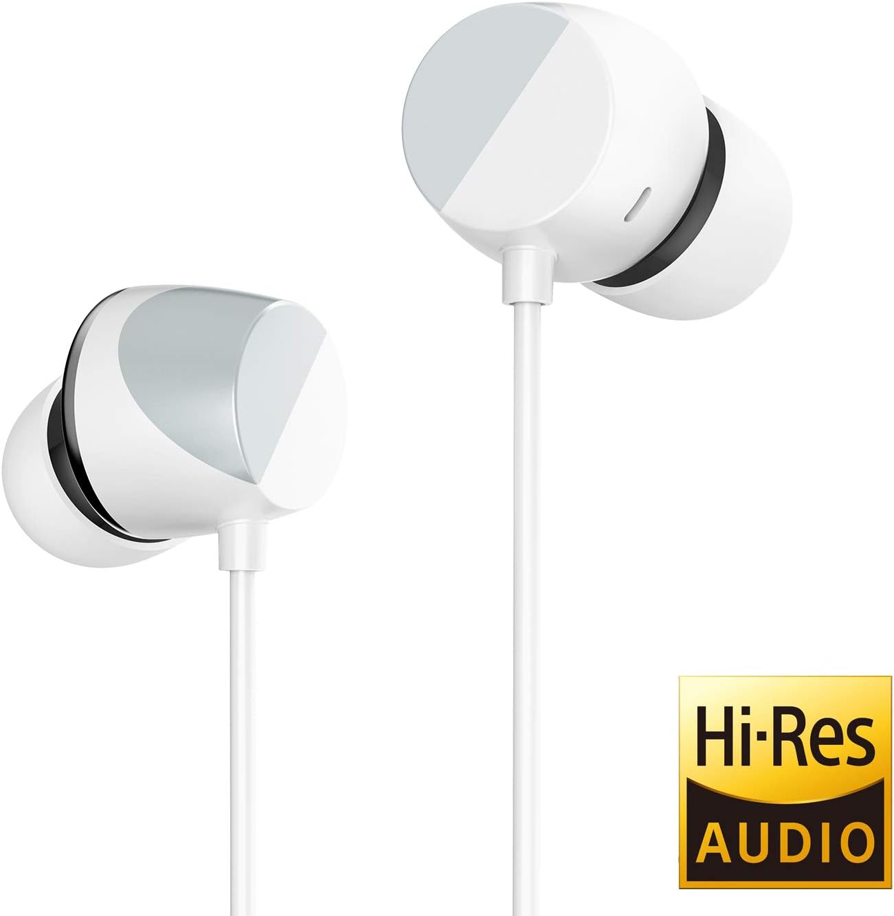 TUNAI Piano Audiophile Earphones - Hi-Res Earbuds with Dual Drivers for Incredible Balanced Sound and Clear Treble - Great for Workouts at The Gym, Sports, Listening at Home (Sterling Silver)