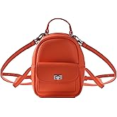 YOXIER Backpack - Cute and lightweight, front and built-in side pockets - Premium backpack, compact, lychee pattern (orange)