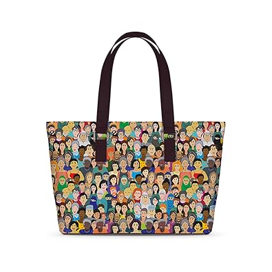 Robobull Designer Printed Anti-Lint Fabric Horizontal Tote Bag For Womens