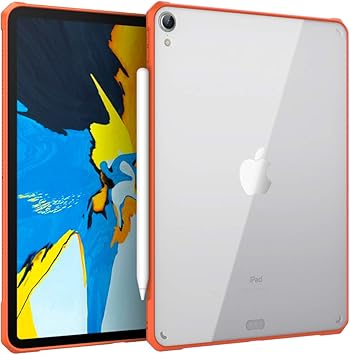 Amazon Com Moko Case Fit Ipad Pro 11 2018 Support Apple Pencil 2 Charging Function Flexible Tpu Air Pillow Edge Bumper Cushion Combines Ultra Slim Lightweight Transparent Hard Pc Back Cover Shell Orange
