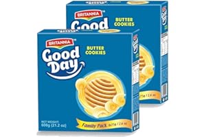 BRITANNIA Good Day Butter Cookies Family Pack 21.2oz (600g) - Breakfast & Tea Time Snacks - Delicious Grocery Cookies - Halal