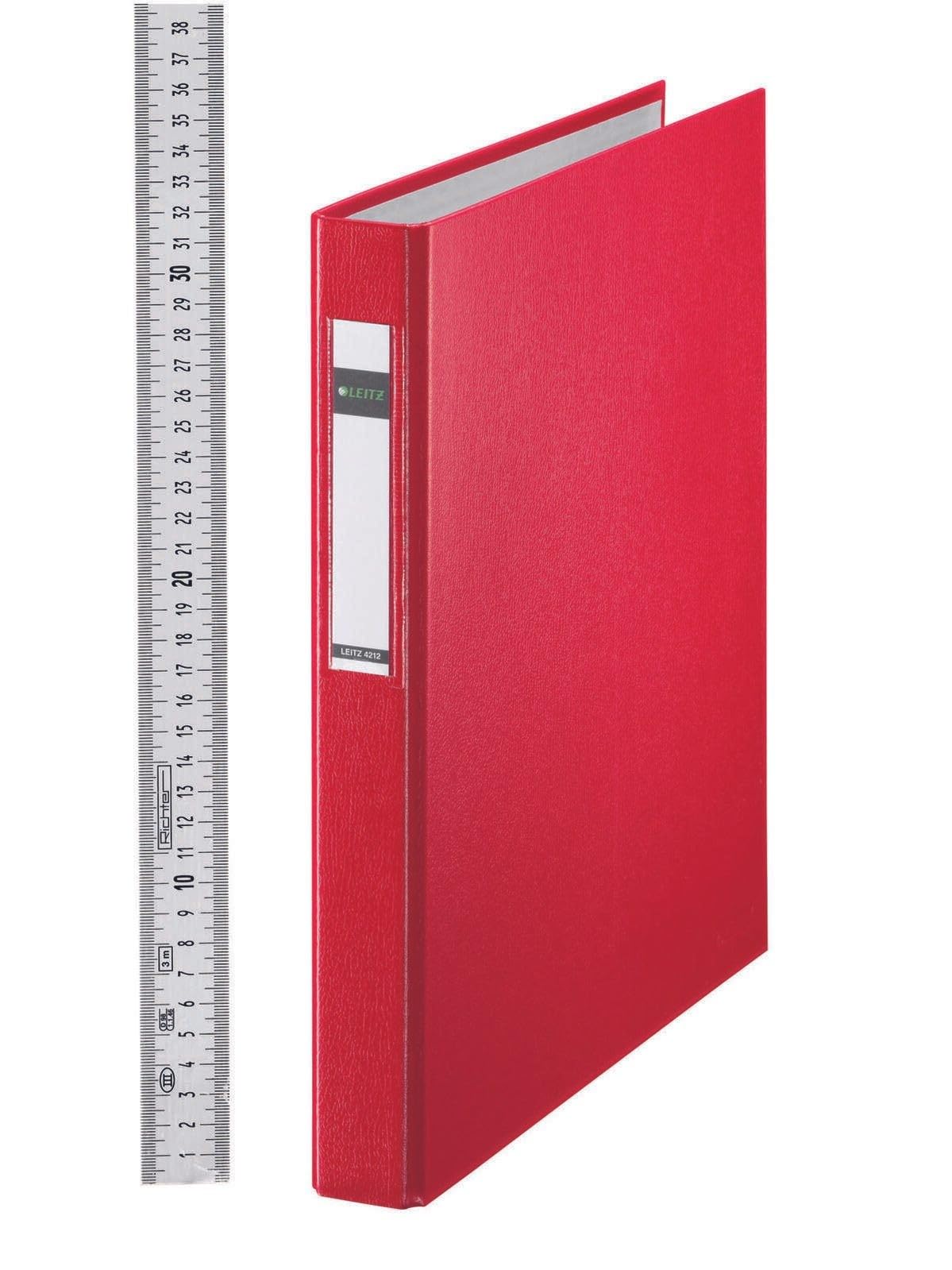 Leitz Storage Binder, A4, 25 mm, 4 D-Ring, Red