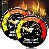 Xmasneed Magnetic 2PCS Oven Stove Top Thermometer for Wood, Gas & Pellet Stoves, Avoids Overheat Damage