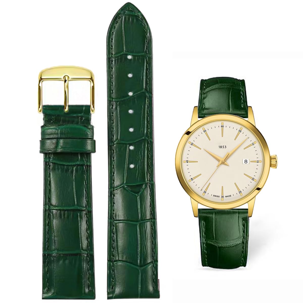 Danxancy Genuine Leather Watch Bands,Quick Release