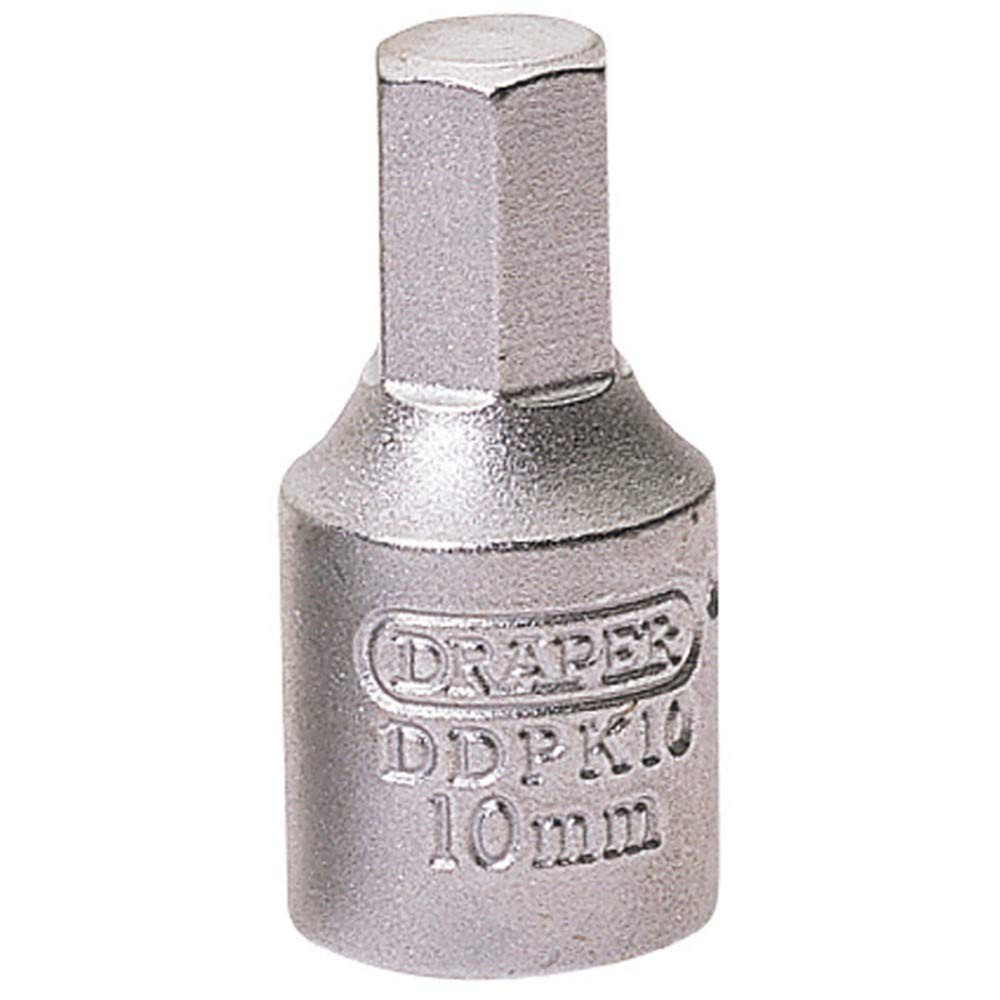 Draper 38328 Hexagon Drain Plug Key, 3/8" Square Drive, 10mm , Blue