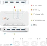 Opluz USB 3.0 KVM Switch 4 Computers Share 4-Port USB Keyboard Mouse Printer view 5