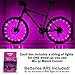 DAWAY Cool Bicycle Wheel Lights - A01 Waterproof Bright Bike Light Strip (1 Tire, Pink), Safety LED Spoke Lights, Birthday Present for Girl Boy Kids Men Women, 2 Modes, with Battery, 1 Year Warranty