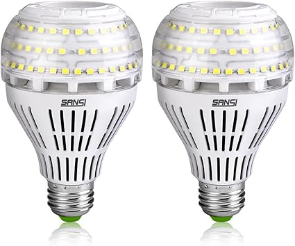 Bombillas LED SANSI 22W equivalentes a 200W bombilla de luz blanca de luz diurna 5000K bombilla de tornillo Edison E27 sper brillante de 3000lm paquete de 2