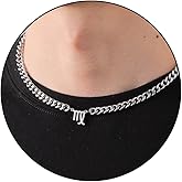 GLITTO Zodiac Sign Necklace for Men Boys Women, Stainless Steel Constellation Horoscope Astrology Pendant necklace, Cuban chain 18+2 inches