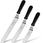 TACGEA Icing Spatula, Angled Offset Cake Spatula with 6", 8", 10" Stainless Steel Blade Set of 3