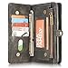 Samsung Galaxy S8 Plus Leather Wallet Phone Case Magnetic Detachable Case with Card Slots Cash Compartment Gray