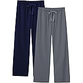 EA'S SECRET Men's 100% Cotton Pajama Bottoms Stretch Waist Soft Drawstring Sleep Lounge Pj Pants with Pockets