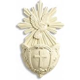 Gerrii Catholic Holy Spirit Dove Holy Water Font Holder 5.1 Inch Wall Hanging Catholic Water Holder for Home Wall Decor Resin Religious Gifts for Church First Communion Decorations