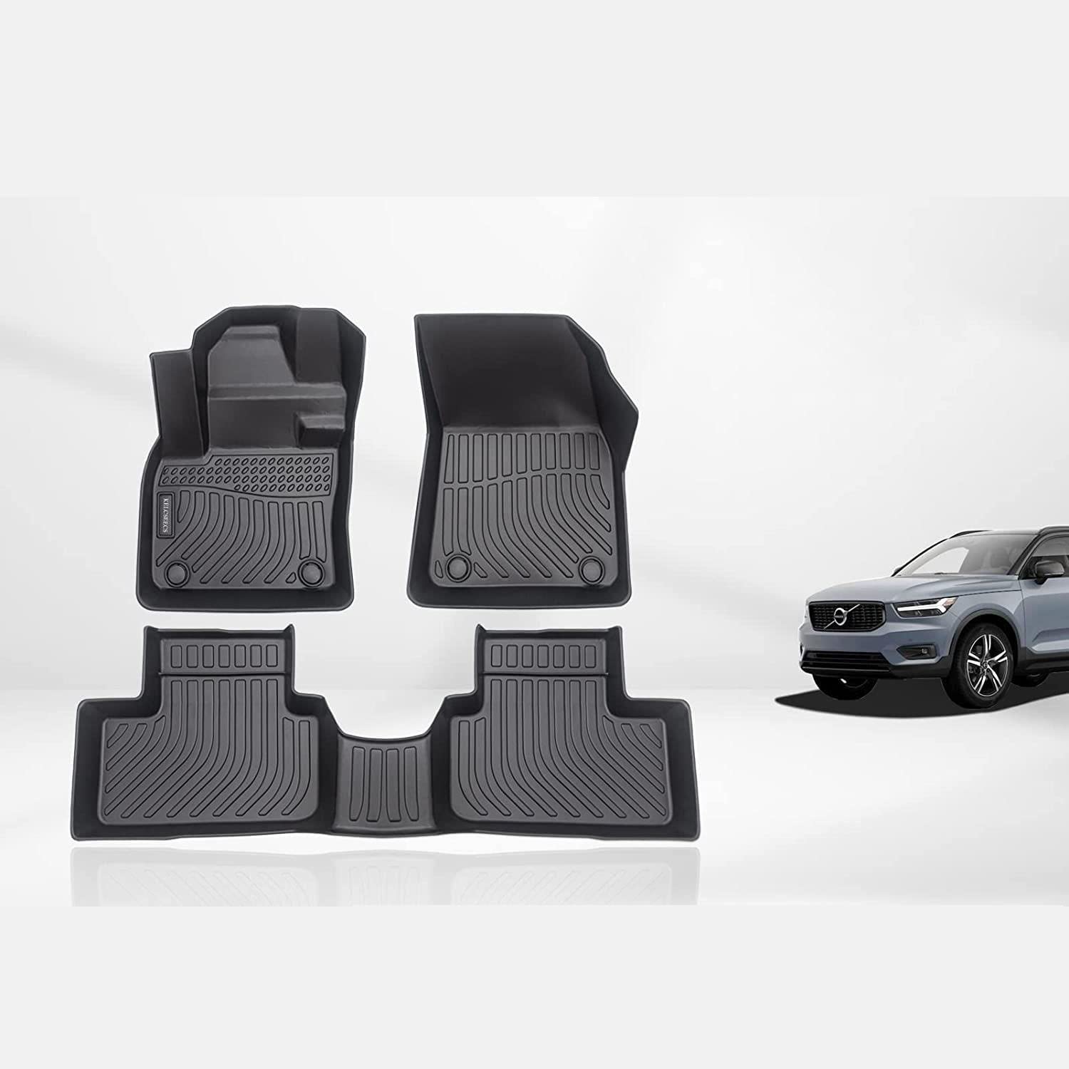 3W TPE Floor Mat 3-Piece Set – For 2021-2025 Nissan Rogue – Heavy Duty All Weather Black Liner