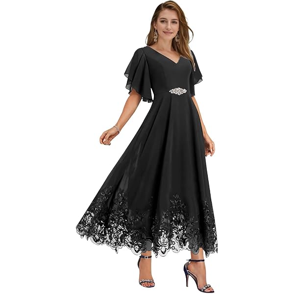 sachin and babi light blue dress Long sleeve high neck chiffon wedding dress