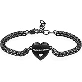 Hearbeingt Heart Urn Bracelet for Ashes Cremation Jewelry for Women Girls Stainless Steel Adjustable Memorial Bangle Ash Holder for Human Pets Keepsake Jewelry for Loved Ones with Fill Tool