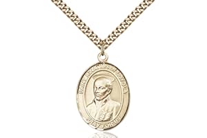 Bonyak Jewelry St. Ignatius of Loyola Hand-Crafted Oval Medal Pendant in 14kt Yellow Gold-Filled