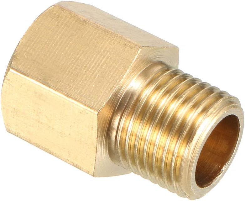 sourcing map Brass Threaded Pipe Fitting 1/8N PT Male x 1/8N PT Female Adapter 5pcs, Copper, 1/8 x 1/8 - Image 5