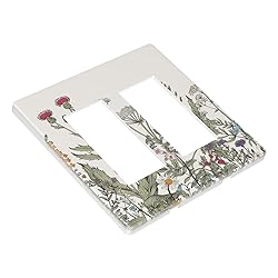 Vintage Colorful Wild Flower Floral 2 Gang Double