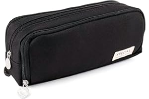 Pink Pencil Case Aesthetic,Large Pencil Case 3 Compartments, Canvas Pen Pouch Organizer for School Supplies, Makeup Bag for W