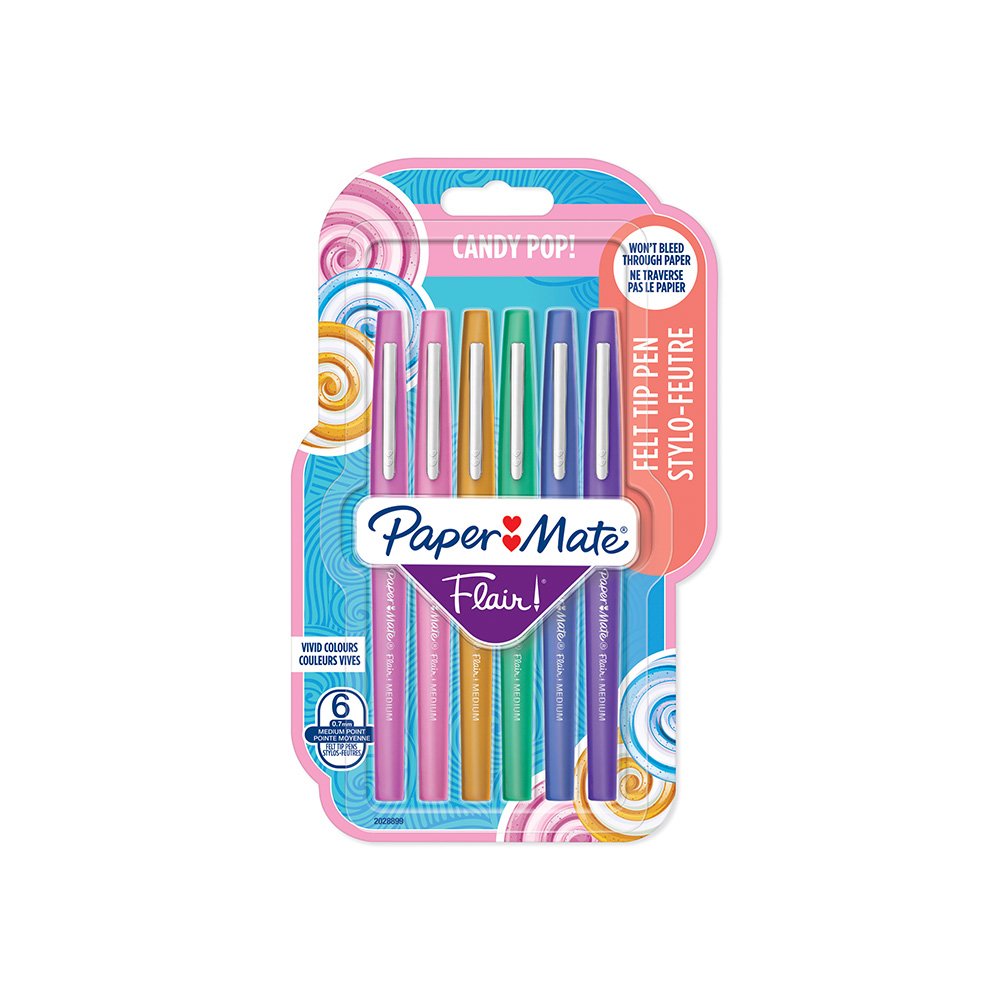 Paper Mate Flair Felt Tip Pens, Medium Point (0.7mm), Candy Pop Colours