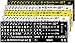 Five 5 English US Large Print Lettering Black,Yellow, White, Gray BACKGROUNS Keyboard Stickers 5 Colors